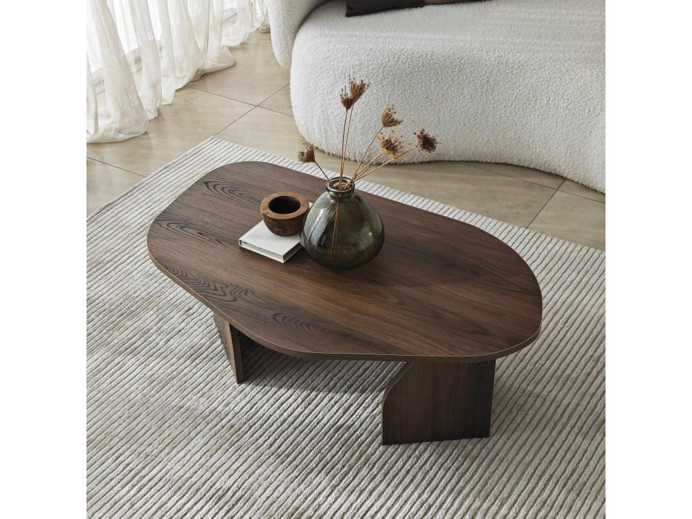 Table basse en bois "Rock" 100 x 60 x 35 cm - Noyer