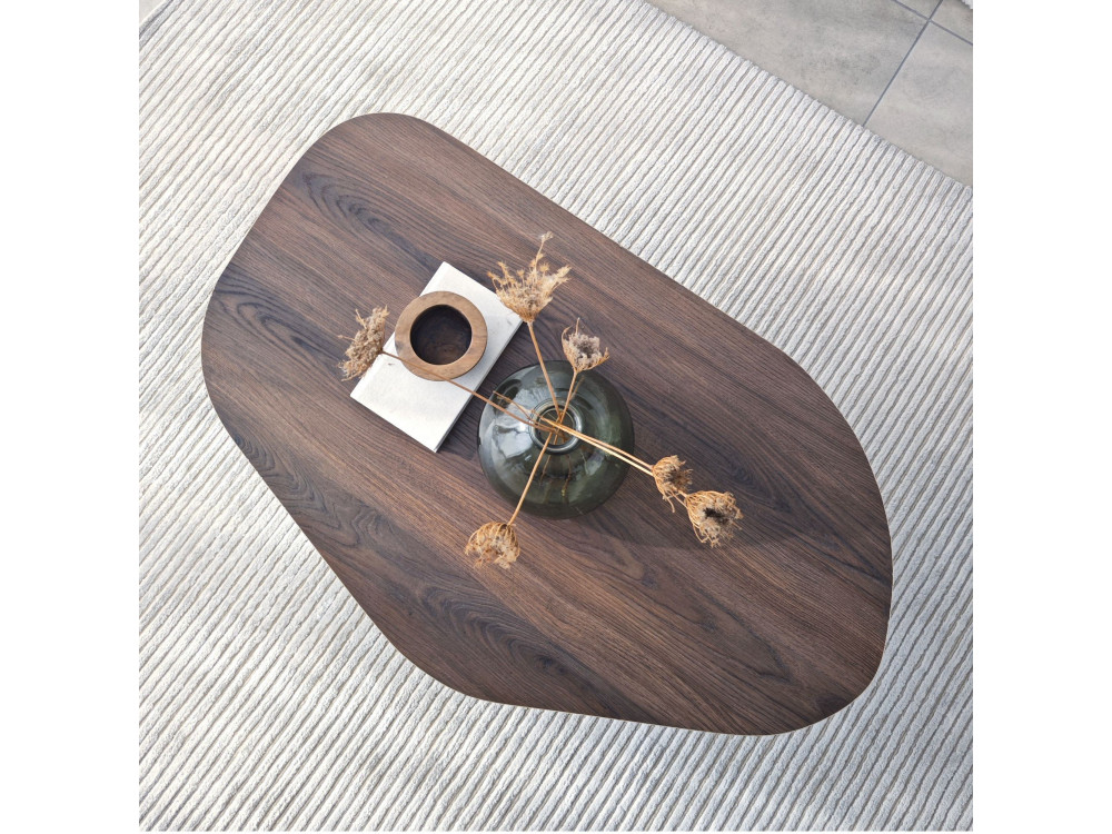 Table basse en bois "Rock" 100 x 60 x 35 cm - Noyer