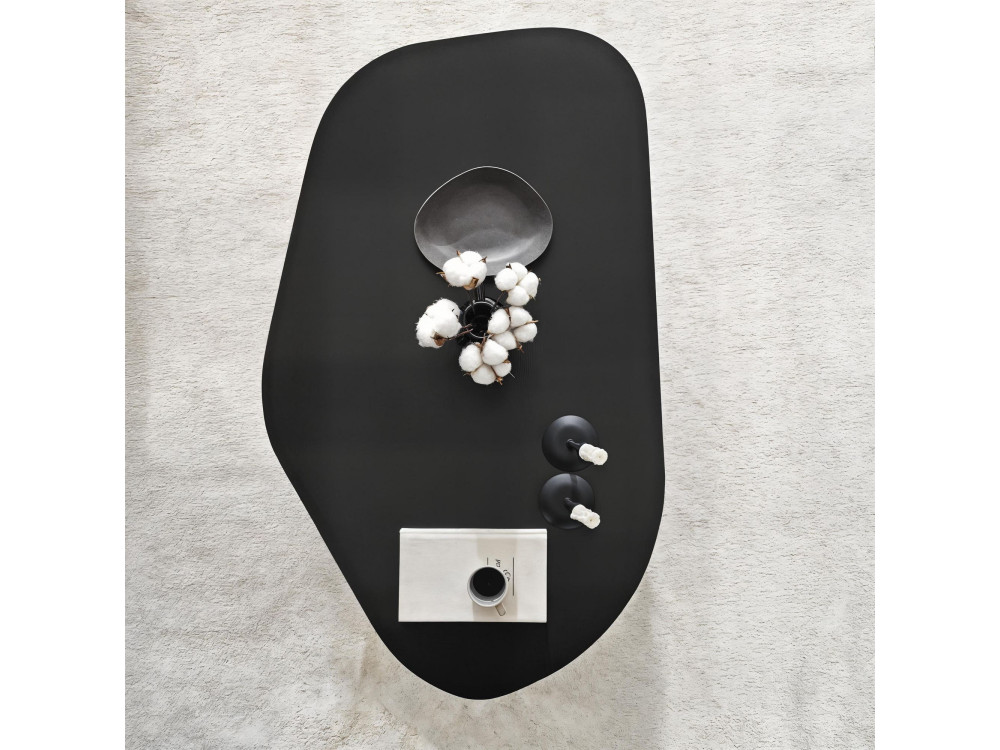Table basse en bois "Rock" 100 x 60 x 35 cm - Noir