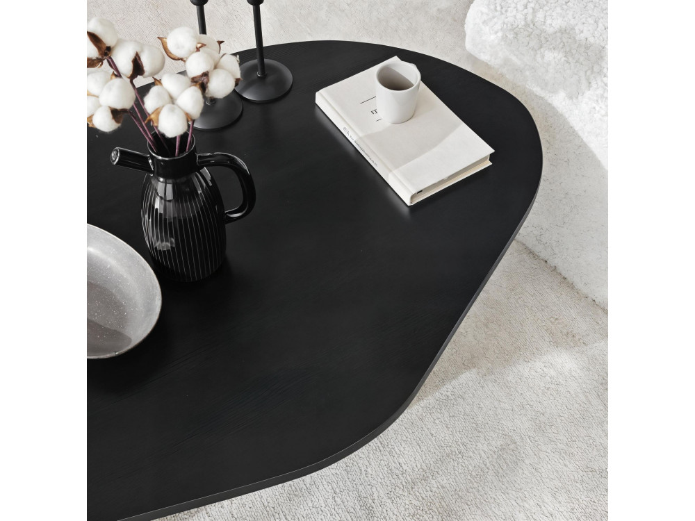 Table basse en bois "Rock" 100 x 60 x 35 cm - Noir