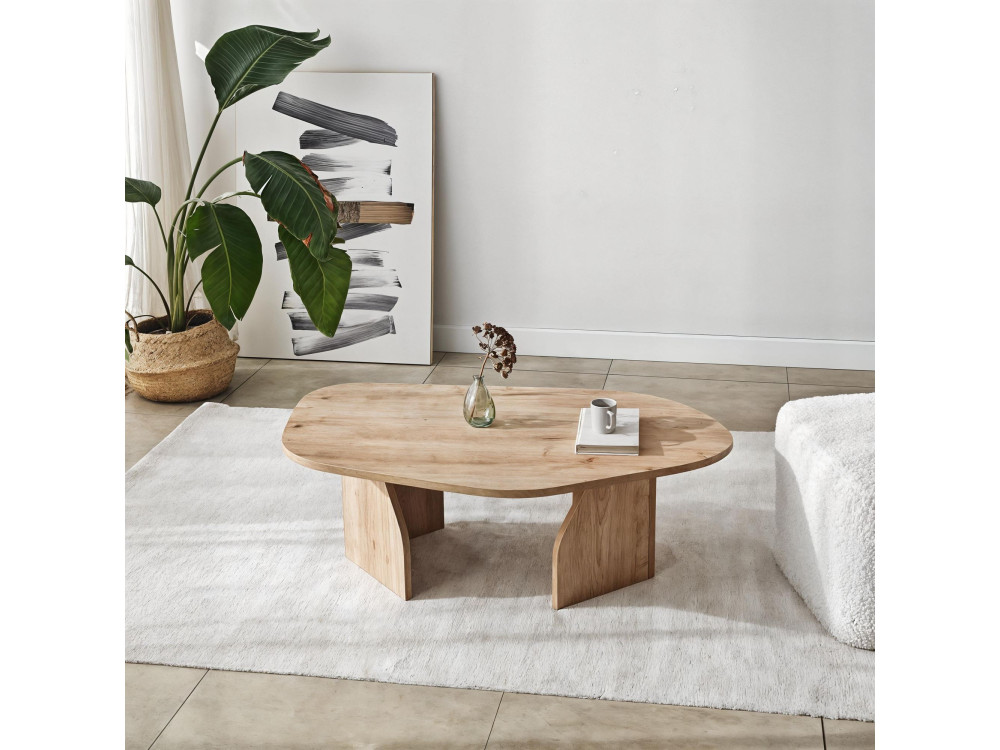 Table basse en bois "Rock" 100 x 60 x 35 cm - Chêne saphir