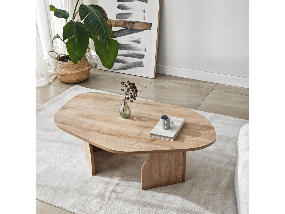 Table basse en bois "Rock" 100 x 60 x 35 cm - Chêne saphir