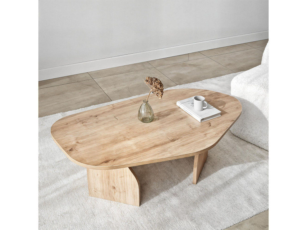 Table basse en bois "Rock" 100 x 60 x 35 cm - Chêne saphir