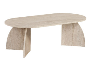 Table basse en bois "Melina" 120 x 60 x 40 cm - Travertin