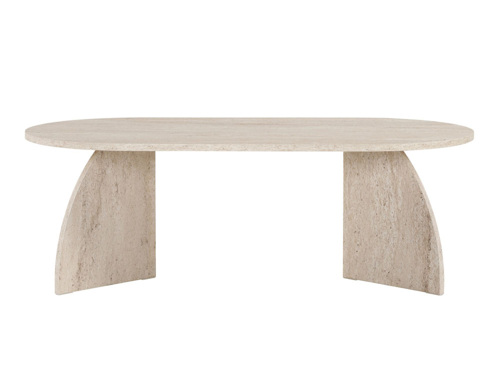 Table basse en bois "Melina" 120 x 60 x 40 cm - Travertin