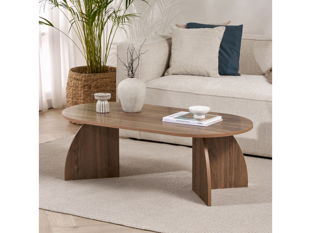 Table basse en bois "Melina" 120 x 60 x 40 cm - Noyer