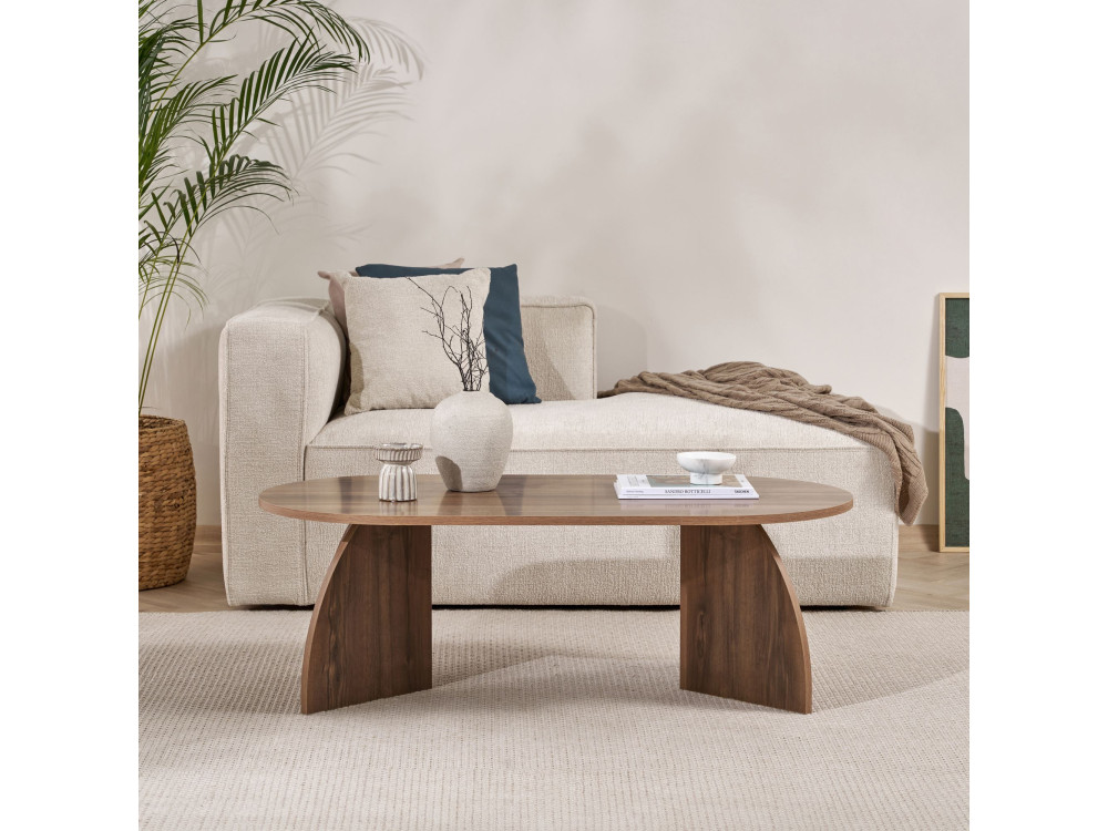 Table basse en bois "Melina" 120 x 60 x 40 cm - Noyer