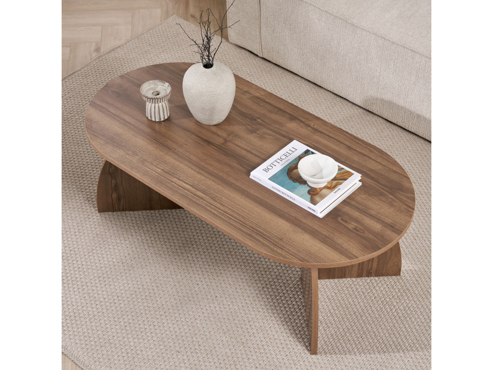 Table basse en bois "Melina" 120 x 60 x 40 cm - Noyer