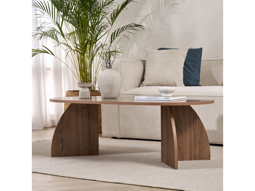 Table basse en bois "Melina" 120 x 60 x 40 cm - Noyer