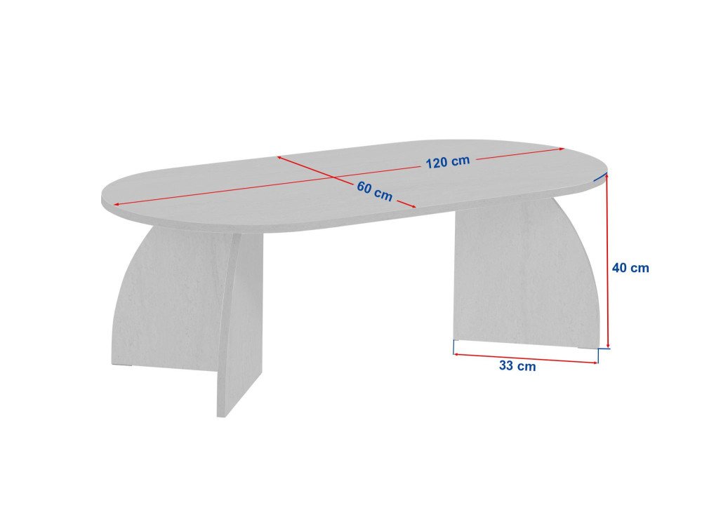 Table basse en bois "Melina" 120 x 60 x 40 cm - Noyer