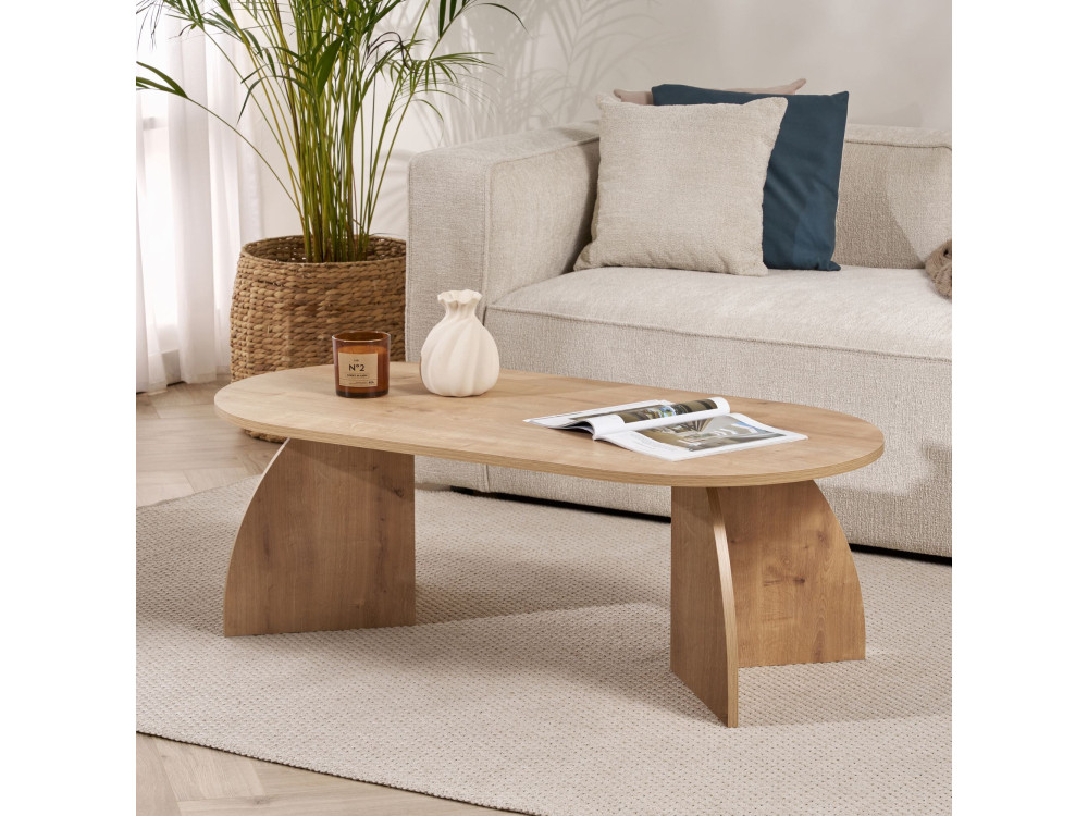 Table basse en bois "Melina" 120 x 60 x 40 cm - Chêne saphir
