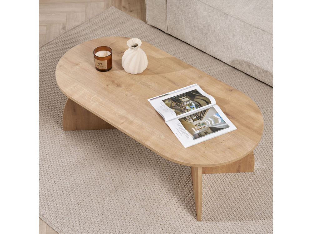 Table basse en bois "Melina" 120 x 60 x 40 cm - Chêne saphir