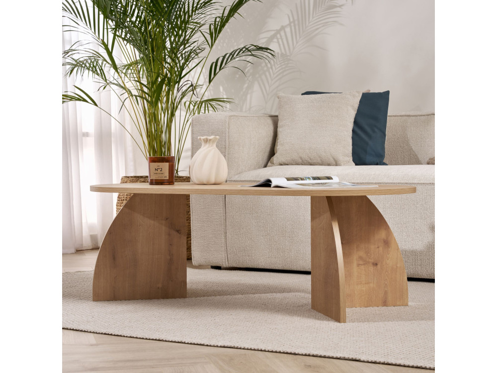 Table basse en bois "Melina" 120 x 60 x 40 cm - Chêne saphir