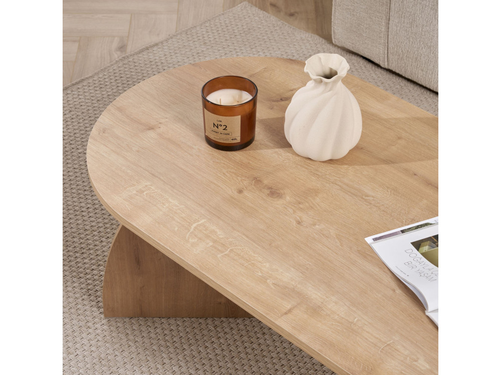 Table basse en bois "Melina" 120 x 60 x 40 cm - Chêne saphir