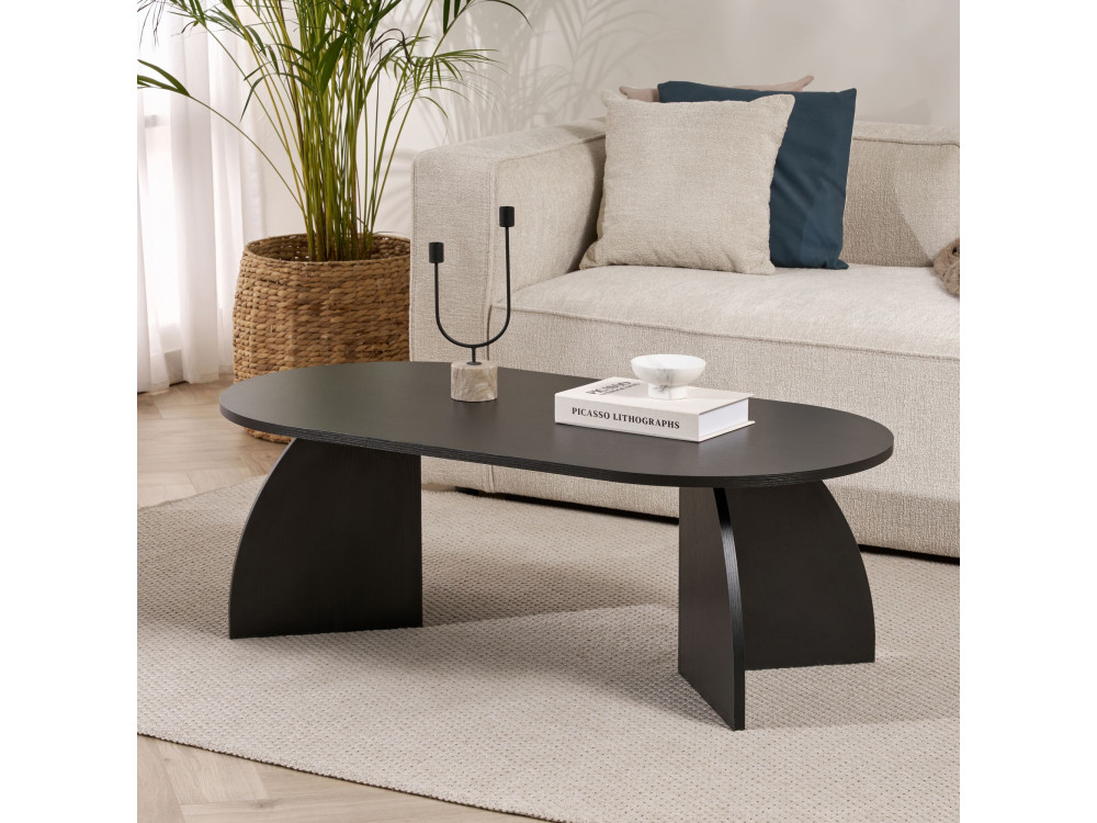 Table basse en bois "Melina" 120 x 60 x 40 cm - Bois Noir