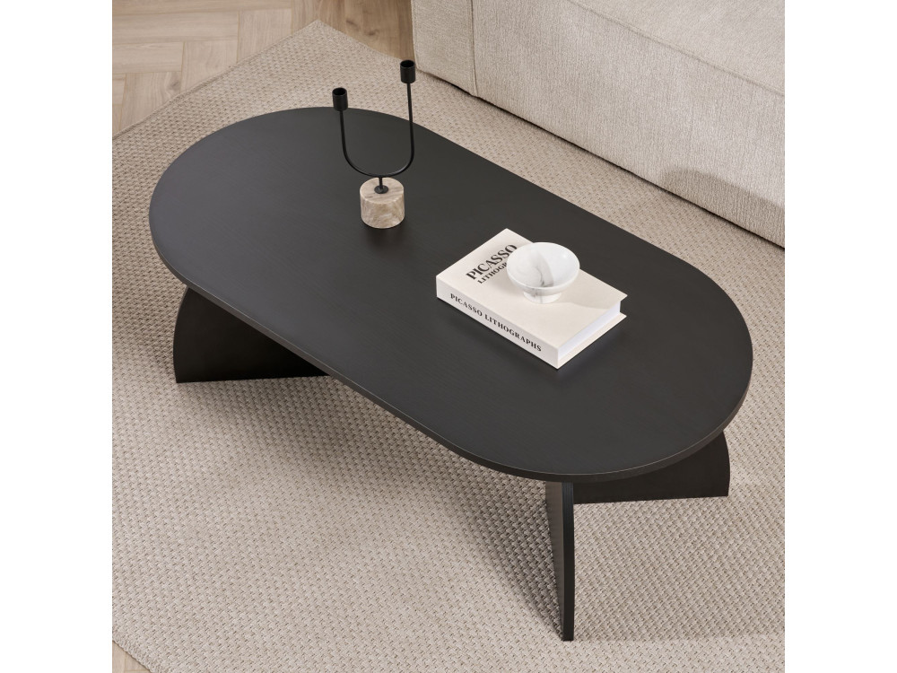 Table basse en bois "Melina" 120 x 60 x 40 cm - Bois Noir