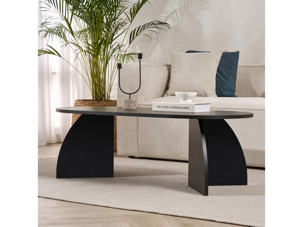 Table basse en bois "Melina" 120 x 60 x 40 cm - Bois Noir
