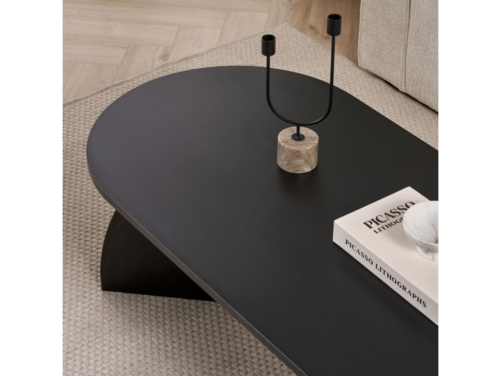 Table basse en bois "Melina" 120 x 60 x 40 cm - Bois Noir
