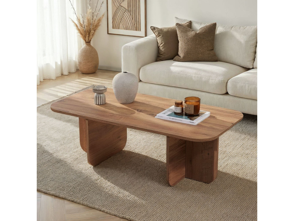 Table basse en bois "Akira" 120 x 60 x 41 cm - Pin atlantique
