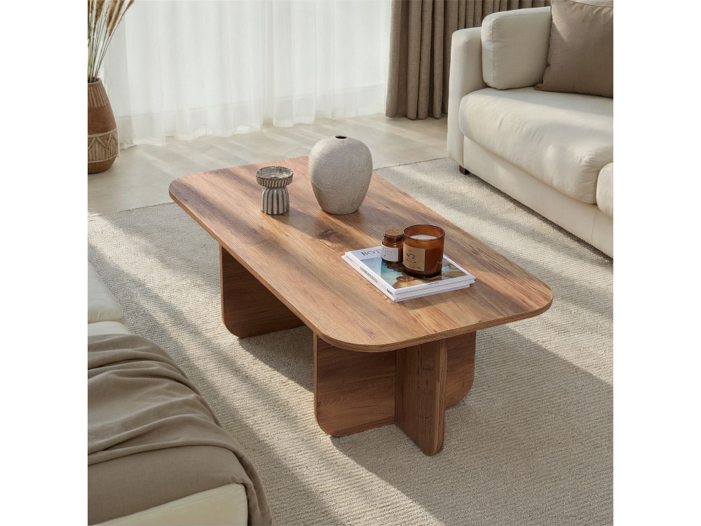 Table basse en bois "Akira" 120 x 60 x 41 cm - Pin atlantique