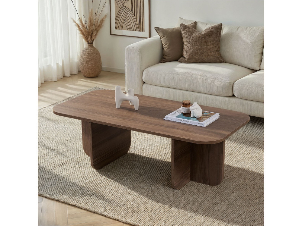 Table basse en bois "Akira" 120 x 60 x 41 cm - Noyer