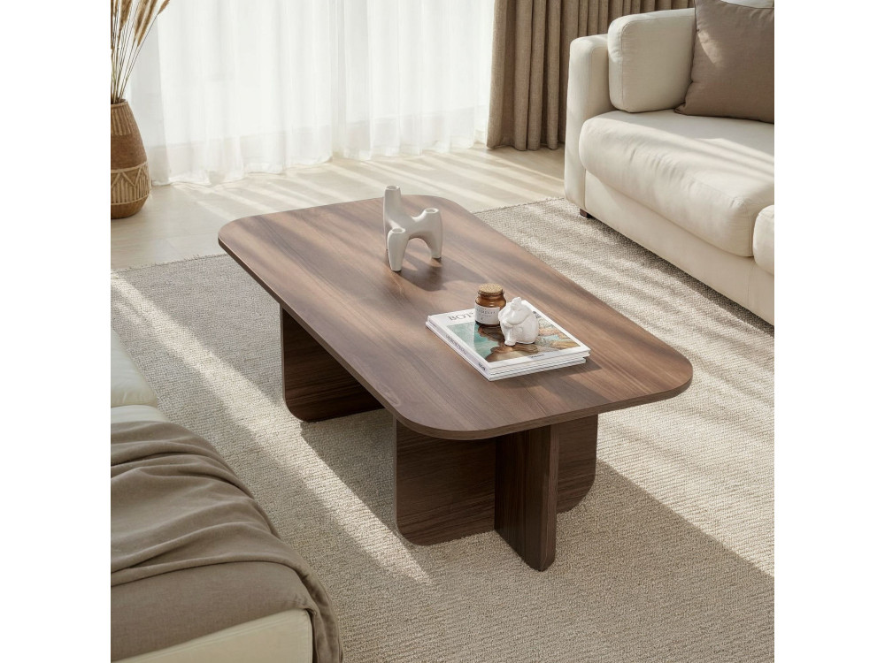 Table basse en bois "Akira" 120 x 60 x 41 cm - Noyer