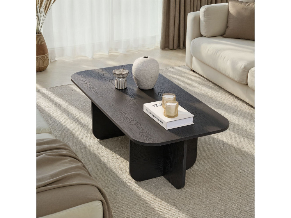 Table basse en bois "Akira" 120 x 60 x 41 cm - Bois Noir