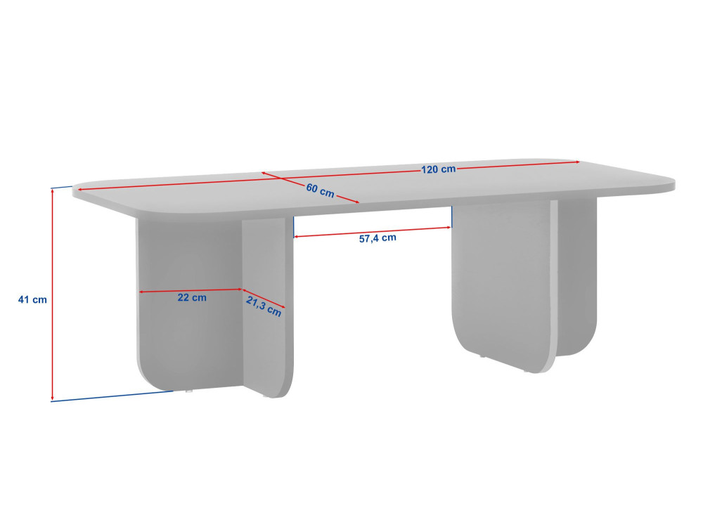 Table basse en bois "Akira" 120 x 60 x 41 cm - Bois Noir