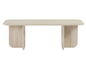Table basse en bois "Akira" 120 x 60 x 41 cm - Travertin