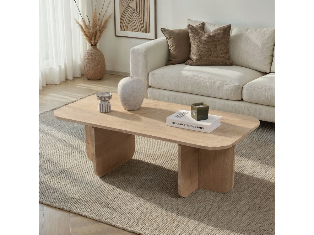 Table basse en bois "Akira" 120 x 60 x 41 cm - Chêne saphir