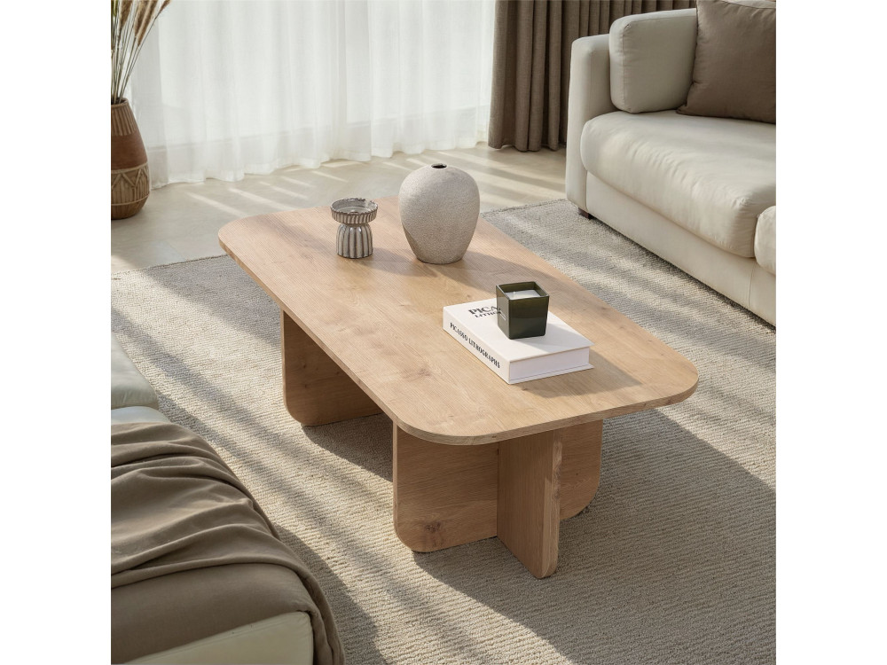 Table basse en bois "Akira" 120 x 60 x 41 cm - Chêne saphir