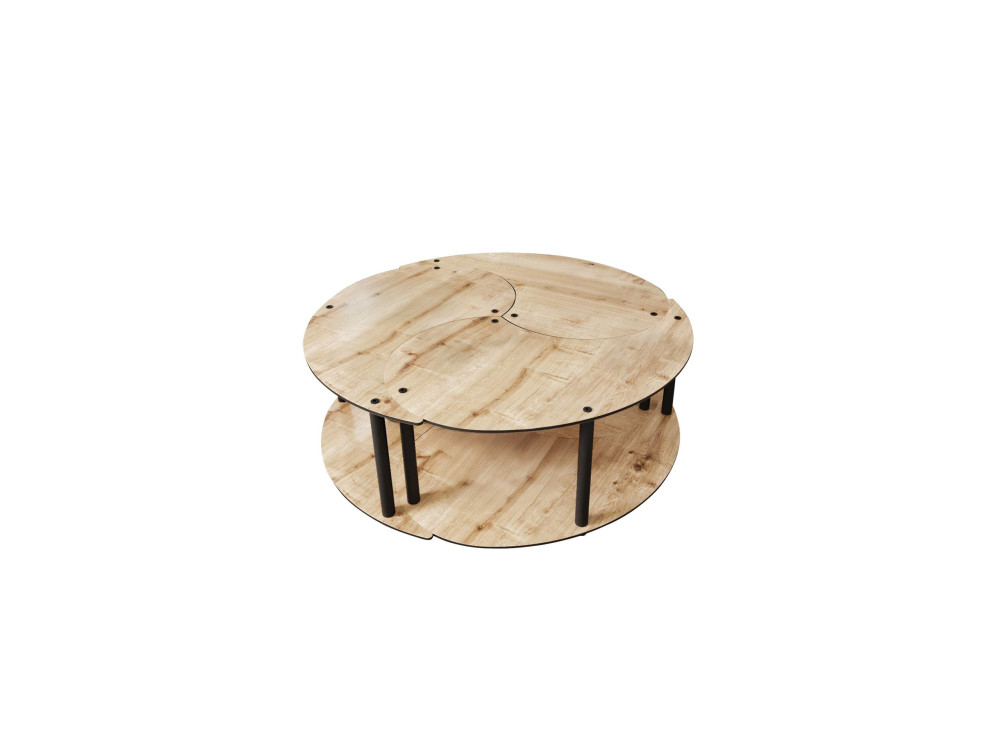 Ensemble de table basse en bois "Yin" 70 x 70 x 38 cm - Chêne