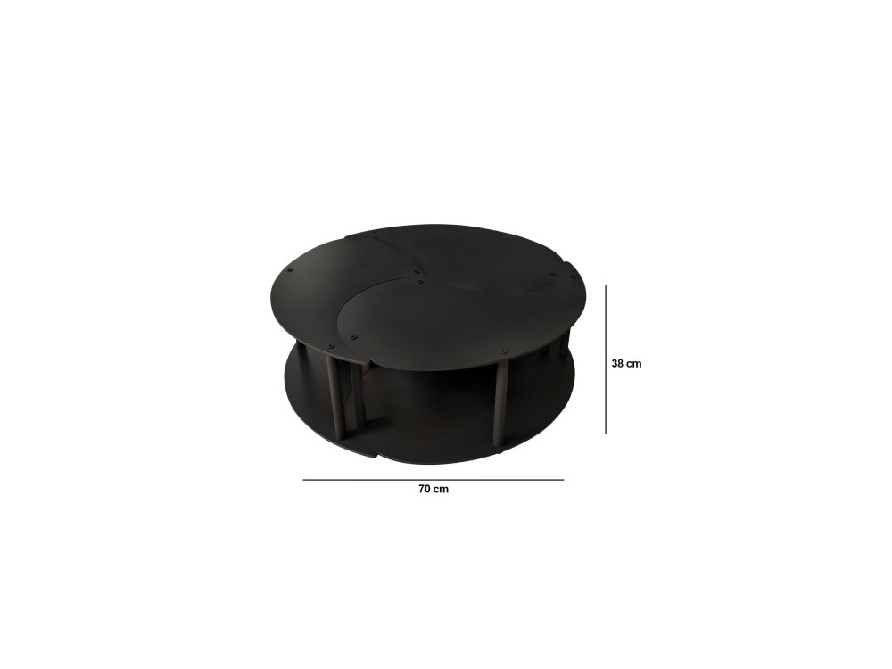 Ensemble de table basse en bois "Yin" 70 x 70 x 38 cm - Noir