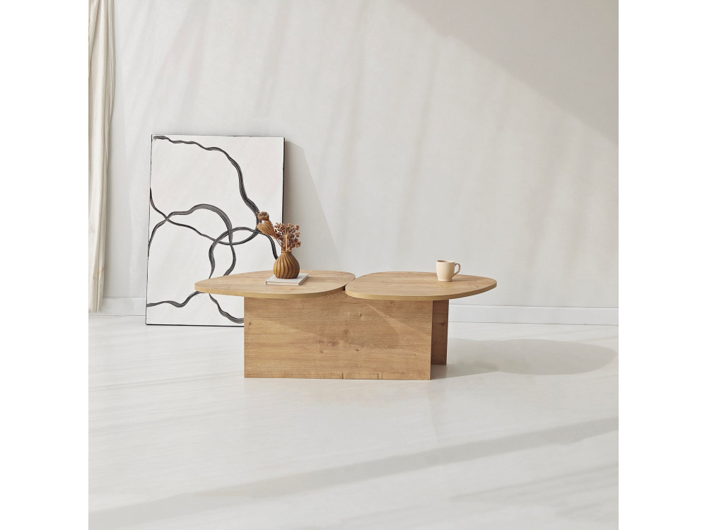 Table basse en bois "Stones" 125 x 60 x 38 cm - Chêne saphir