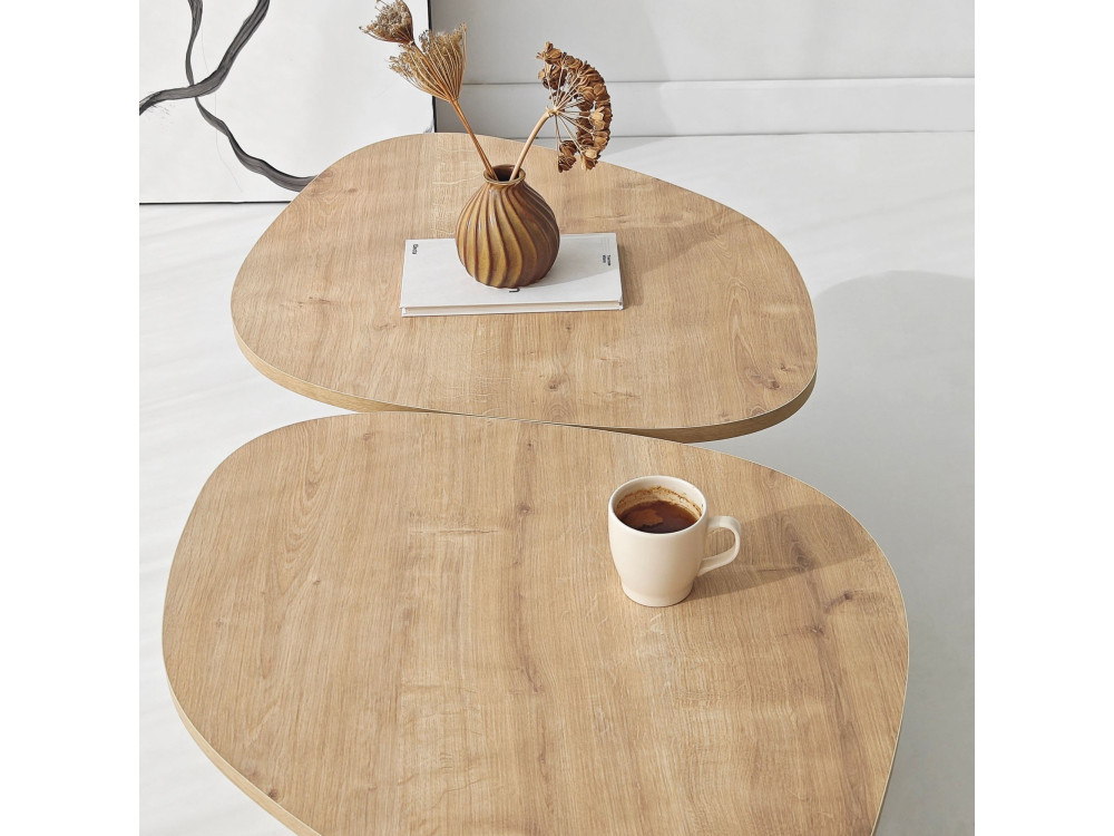 Table basse en bois "Stones" 125 x 60 x 38 cm - Chêne saphir