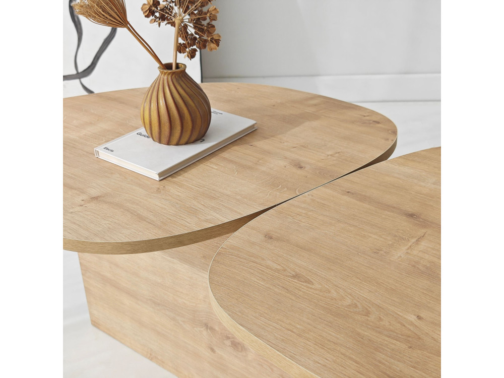 Table basse en bois "Stones" 125 x 60 x 38 cm - Chêne saphir