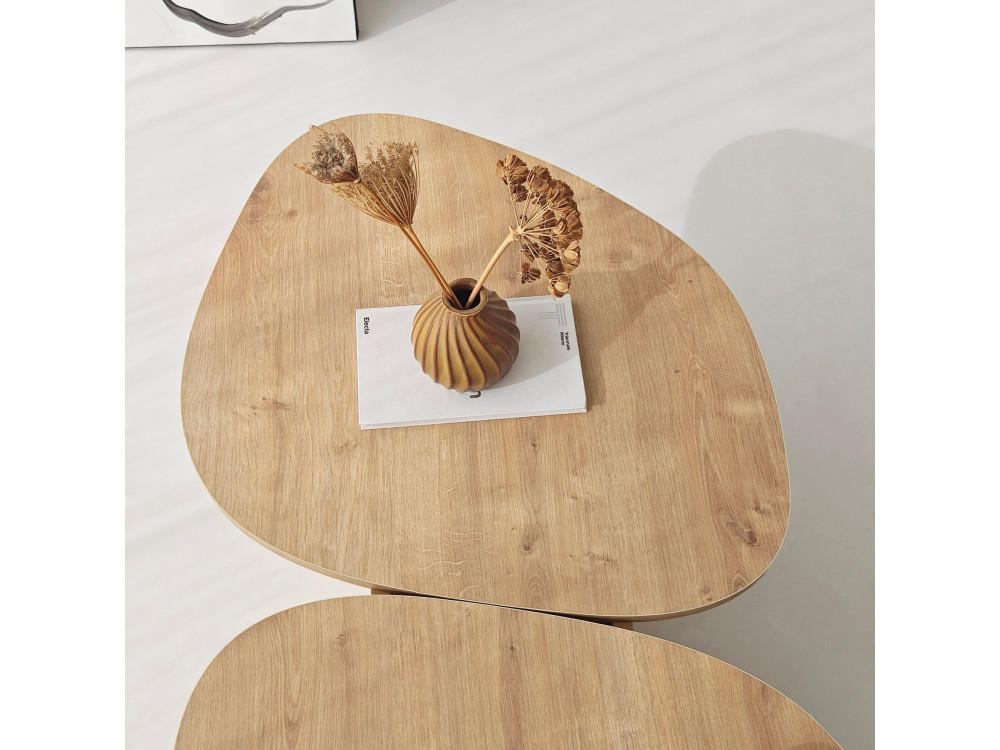 Table basse en bois "Stones" 125 x 60 x 38 cm - Chêne saphir