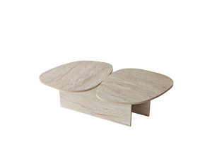 Table basse en bois "Stones" 125 x 60 x 38 cm - Travertin