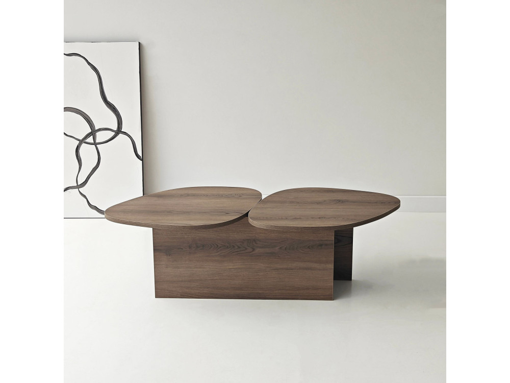 Table basse en bois "Stones" 125 x 60 x 38 cm - Noyer