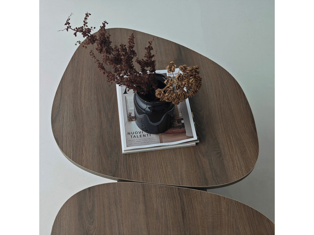 Table basse en bois "Stones" 125 x 60 x 38 cm - Noyer