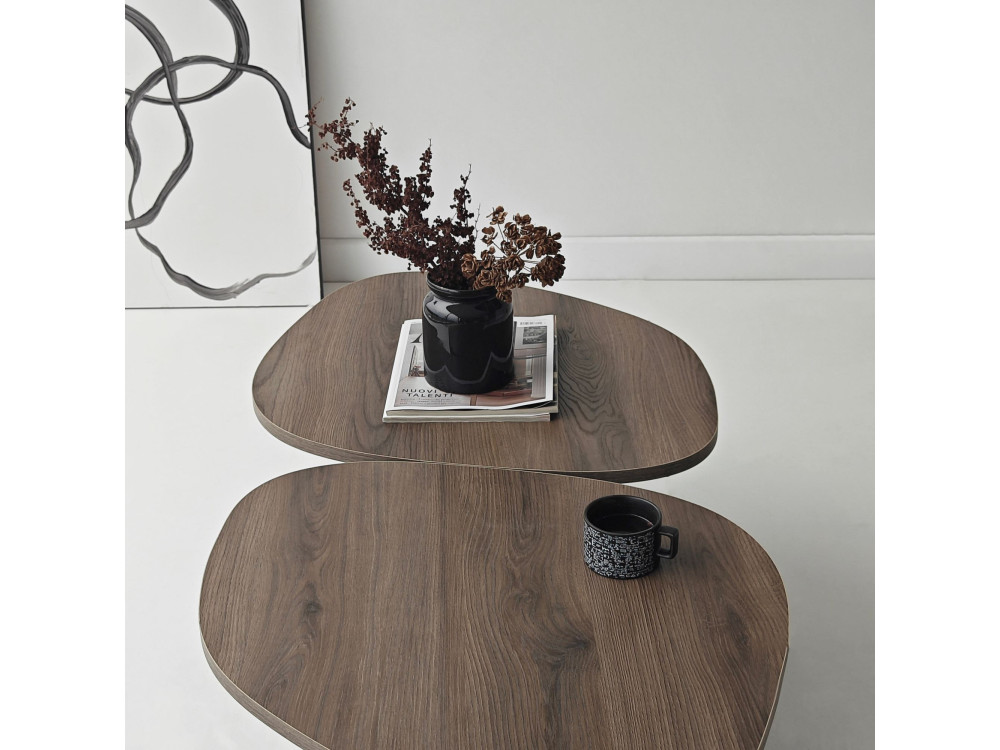 Table basse en bois "Stones" 125 x 60 x 38 cm - Noyer