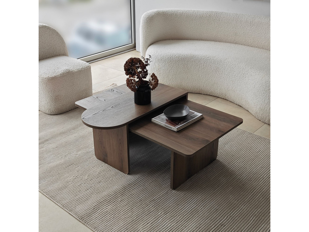 Ensemble de table basse en bois "Paris" 105 x 60 x 35 cm - Bronze