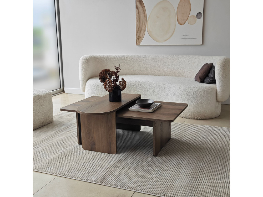 Ensemble de table basse en bois "Paris" 105 x 60 x 35 cm - Bronze