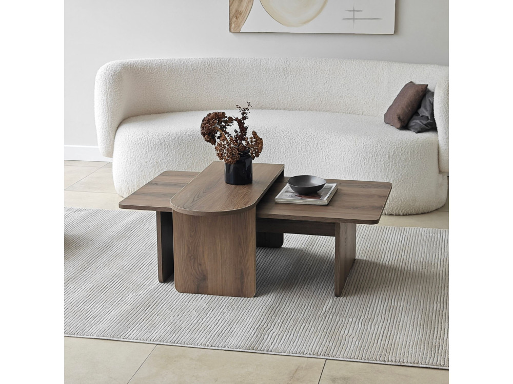 Ensemble de table basse en bois "Paris" 105 x 60 x 35 cm - Bronze