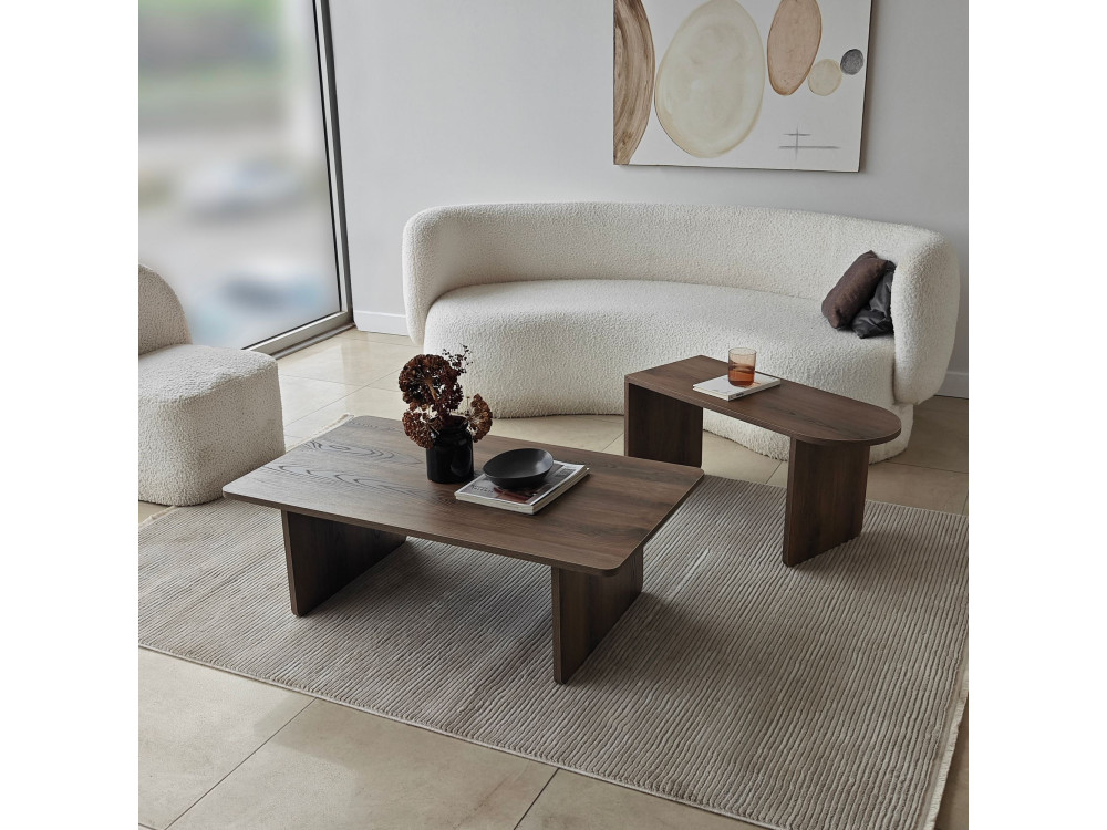 Ensemble de table basse en bois "Paris" 105 x 60 x 35 cm - Bronze