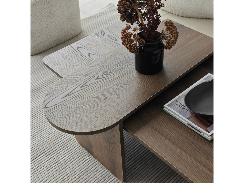 Ensemble de table basse en bois "Paris" 105 x 60 x 35 cm - Bronze
