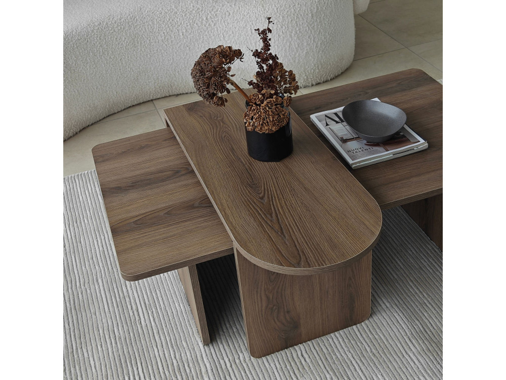 Ensemble de table basse en bois "Paris" 105 x 60 x 35 cm - Bronze