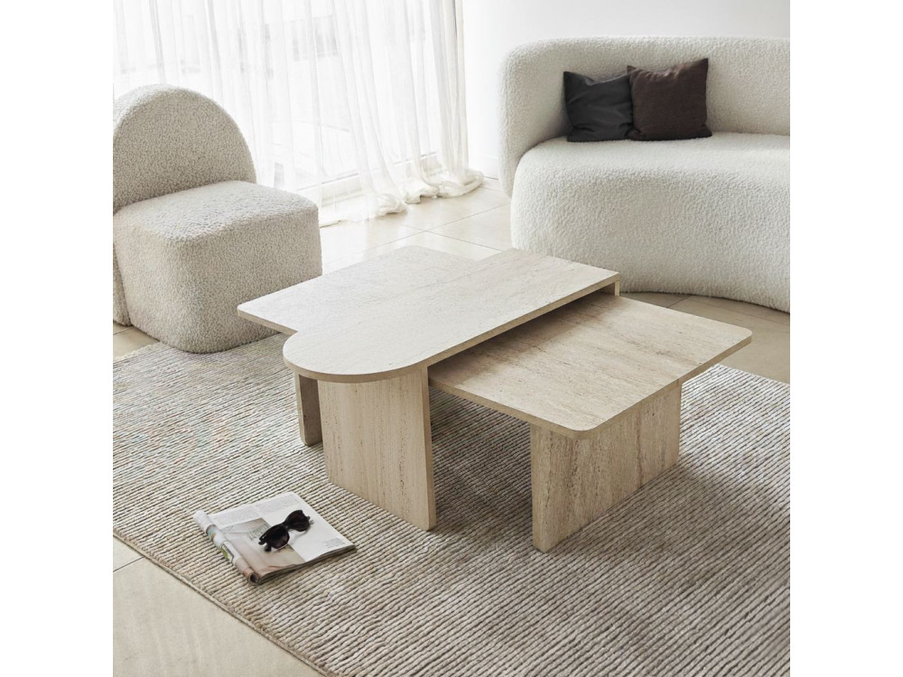Ensemble de table basse en bois "Paris" 105 x 60 x 35 cm - Bronze