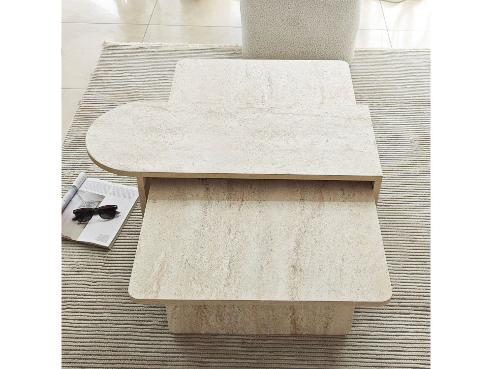 Ensemble de table basse en bois "Paris" 105 x 60 x 35 cm - Bronze