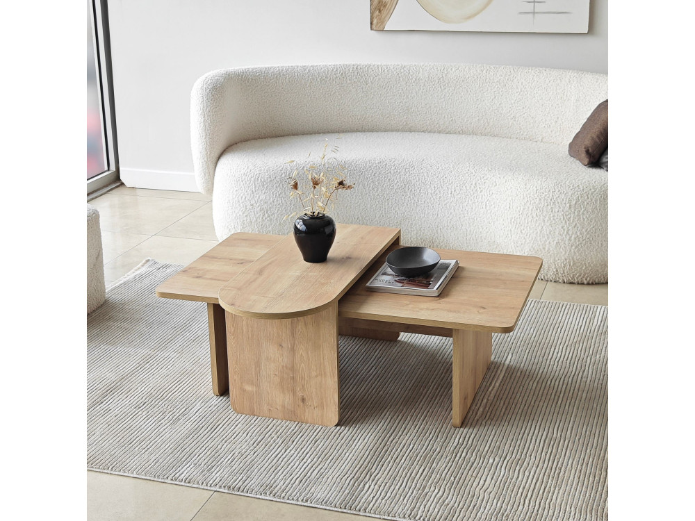 Ensemble de table basse en bois "Paris" 105 x 60 x 35 cm - Bronze